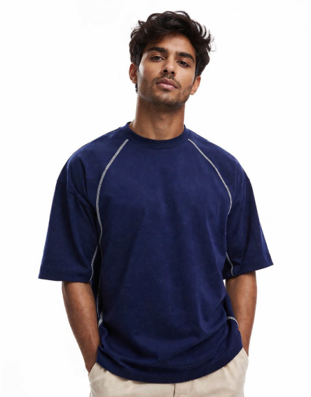 Men’s Royal Blue Oversized Raglan T-Shirt